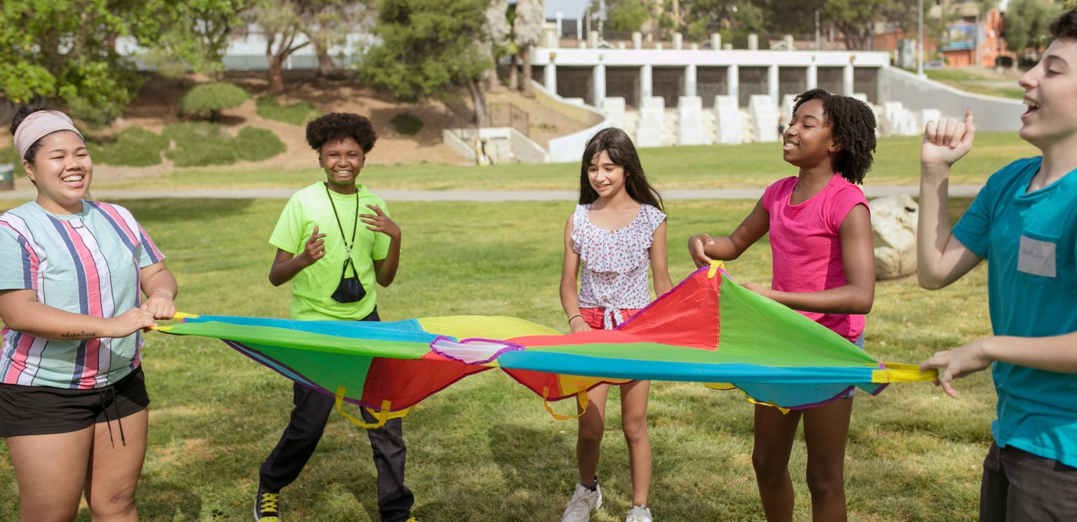 Children with a Flag