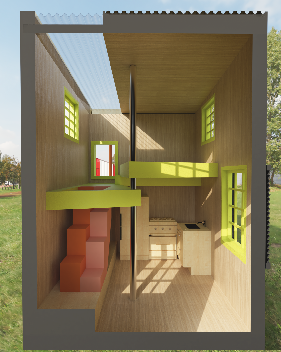 interior rendering of a children's playhouse