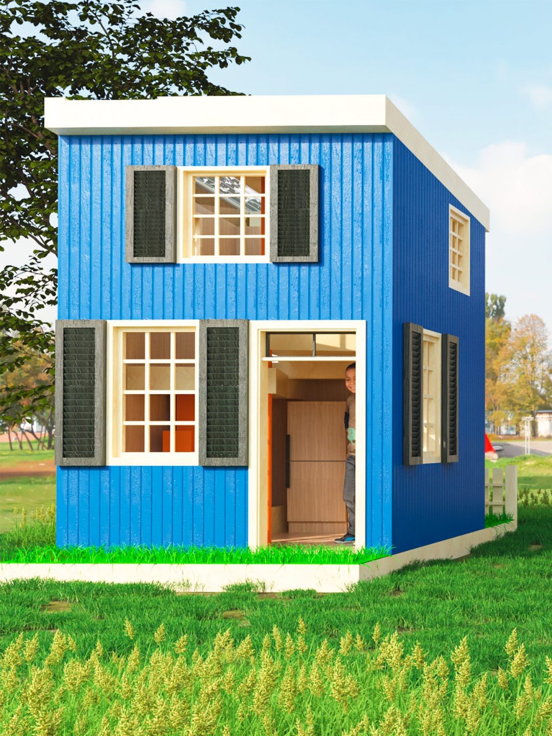 blue children's playhouse